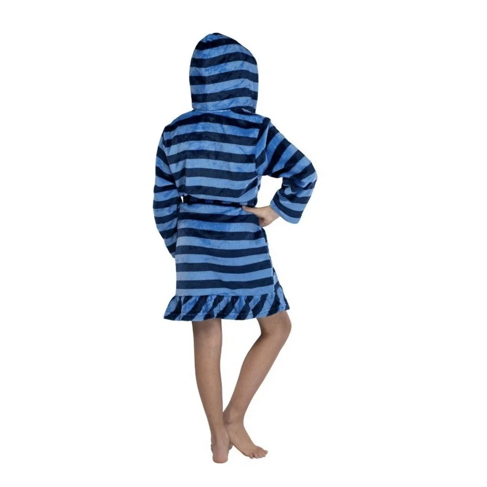 Harry Potter Girls' Ravenclaw Striped Ruffle Plush Fleece Robe (16)